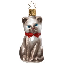 kerstbal purr-fect kat - grijs