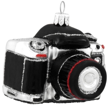 kerstbal camera - zilver