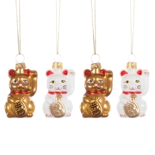 kerstbal lucky cat