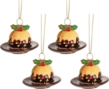 christmas ornament set 4 christmas puddings