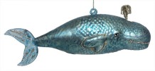 christmas ornament whale - blue