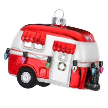 kerstbal caravan - rood