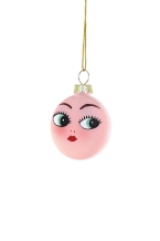 christmas ornament doll face oval, small