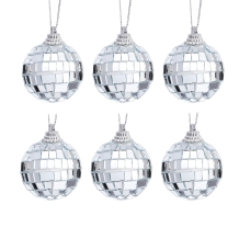 christmas ornament set 6 mini mirror ball