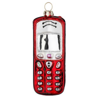 christmas ornament mobile phone - red