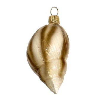 kerstbal schelp - white/brown