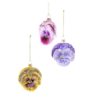 christmas ornament pansy glitter