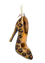 christmas ornament high heel leopard print