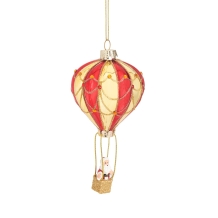 christmas ornament santa in hot air balloon