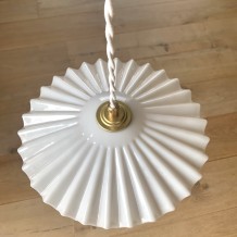 glass lampshade with white collar