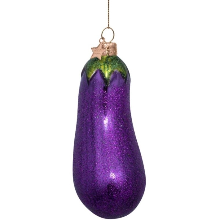 kerstbal aubergine glitter