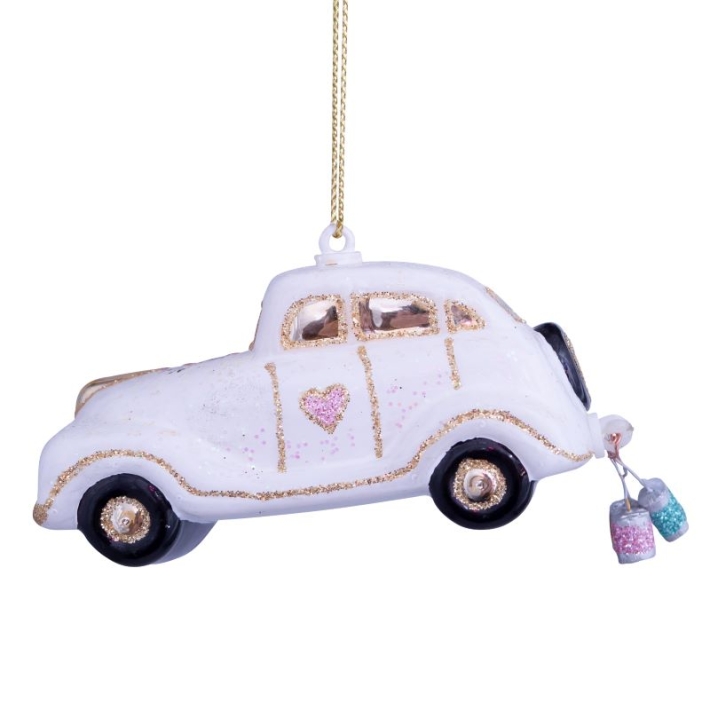 christmas ornament wedding car just married