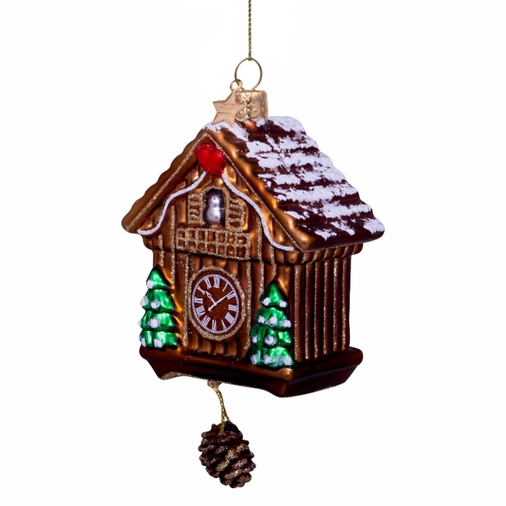 christmas ornament cuckoo clock - brown