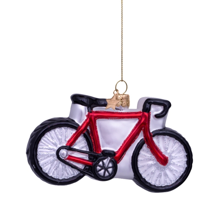 christmas ornament racing bike - red