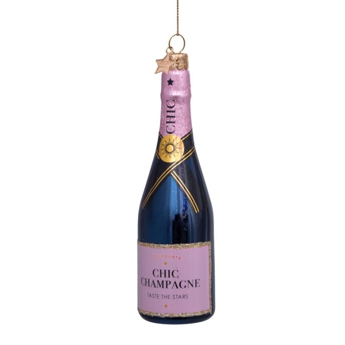 christmas ornament luxury pink champagne bottle