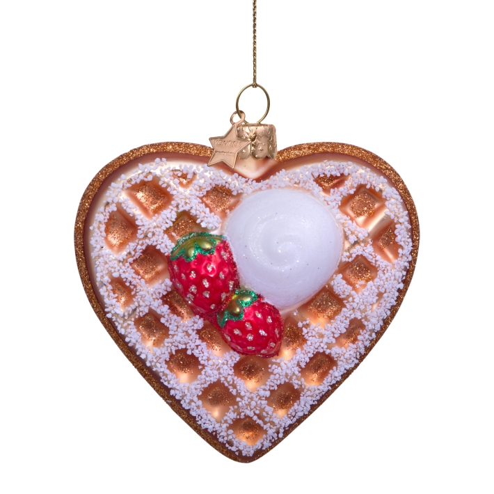 christmas ornament heart waffle