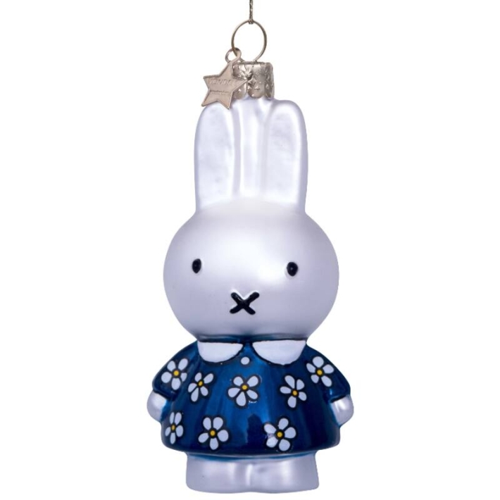 christmas ornament miffy flower dress - blue