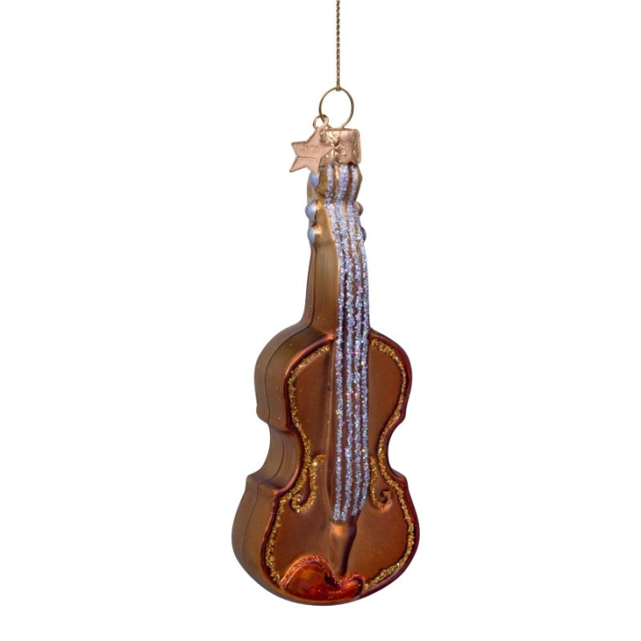 christmas ornament violin - brown