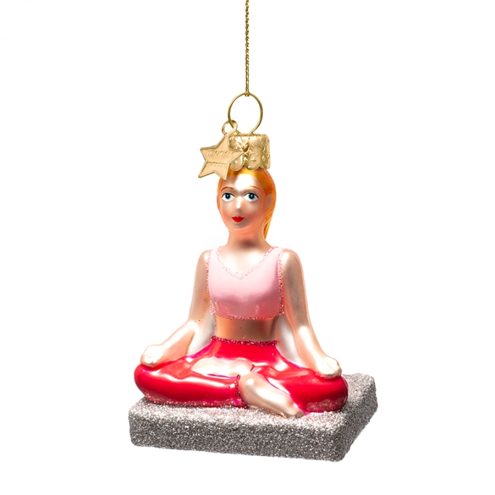 christmas ornament yoga sukhasana