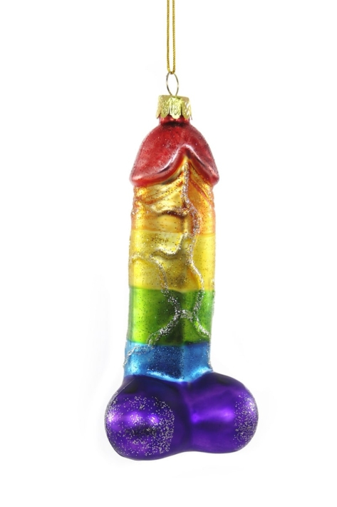 christmas ornament rainbow penis