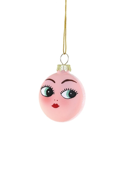 christmas ornament doll face oval, small