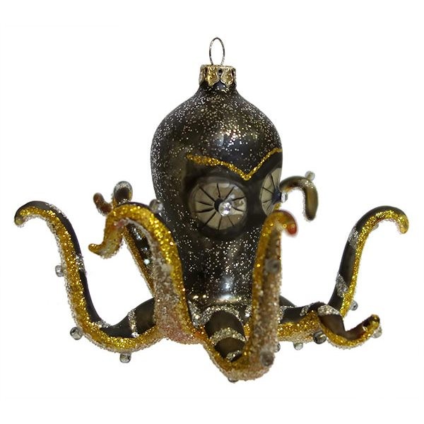 Cody Foster kerstbal kitsch octopus - grijs